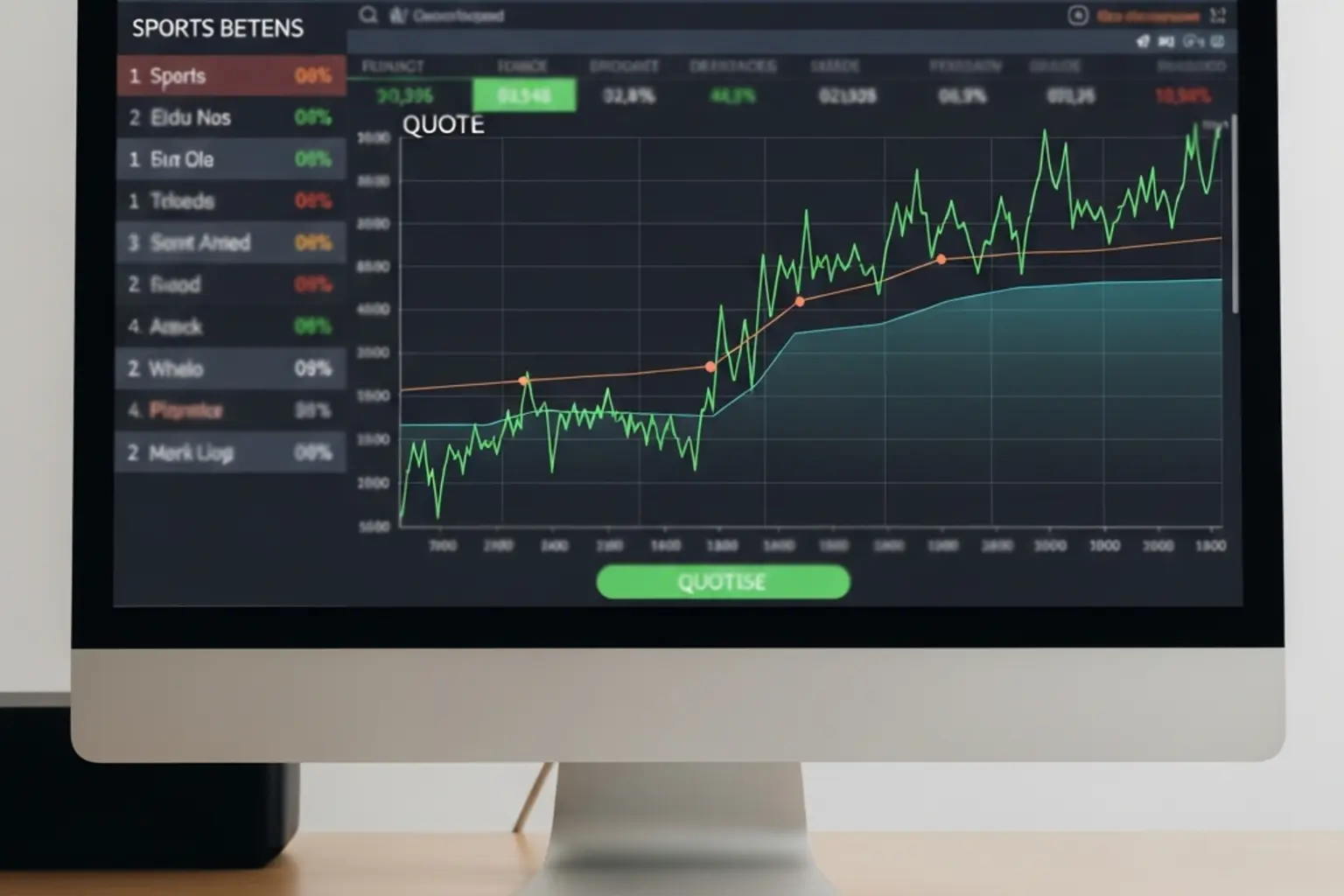 Bildschirm zeigt sich &auml;ndernde Wettquoten w&auml;hrend eines Spiels