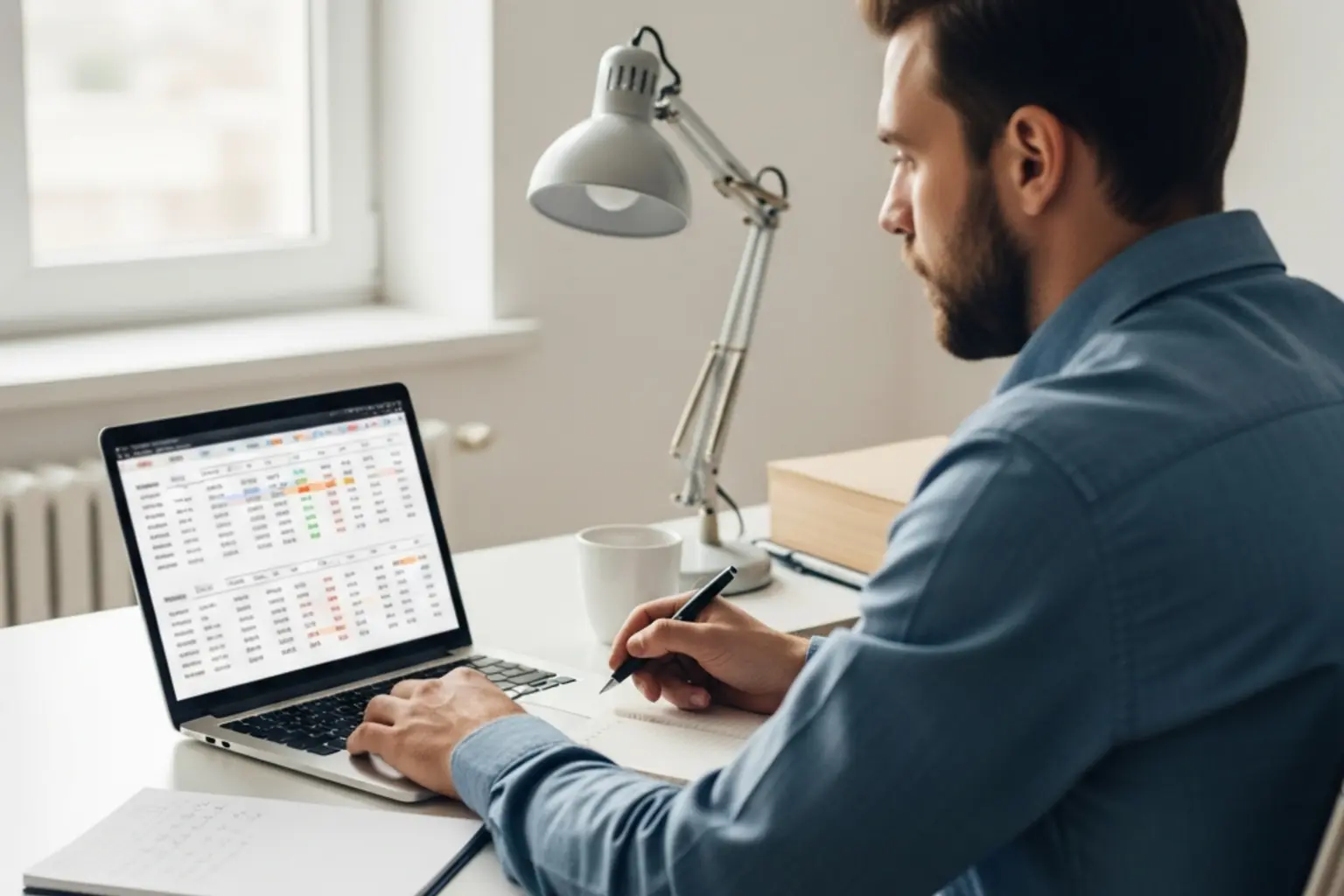 Person analysiert Sportwetten-Daten am Laptop